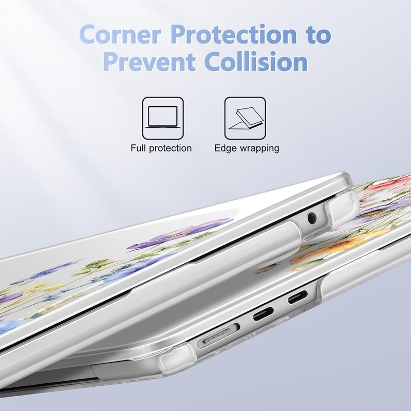 May Chen غطاء لجهاز MacBook Air 13.6 بوصة M4 موديلات 2025 2024 2023 2022: A3240 A3113 M3 A2681 M2، غطاء صلب بلاستيكي لجهاز MacBook Air 13.6" مع شاشة Retina يتناسب مع Touch ID، زهور برية - Image 3